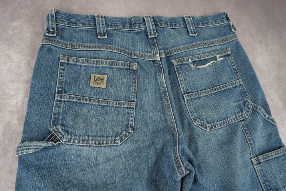 Lee Carpenter Dungarees Baggy Workwear Jeans Medium Wash Men’s 34x30